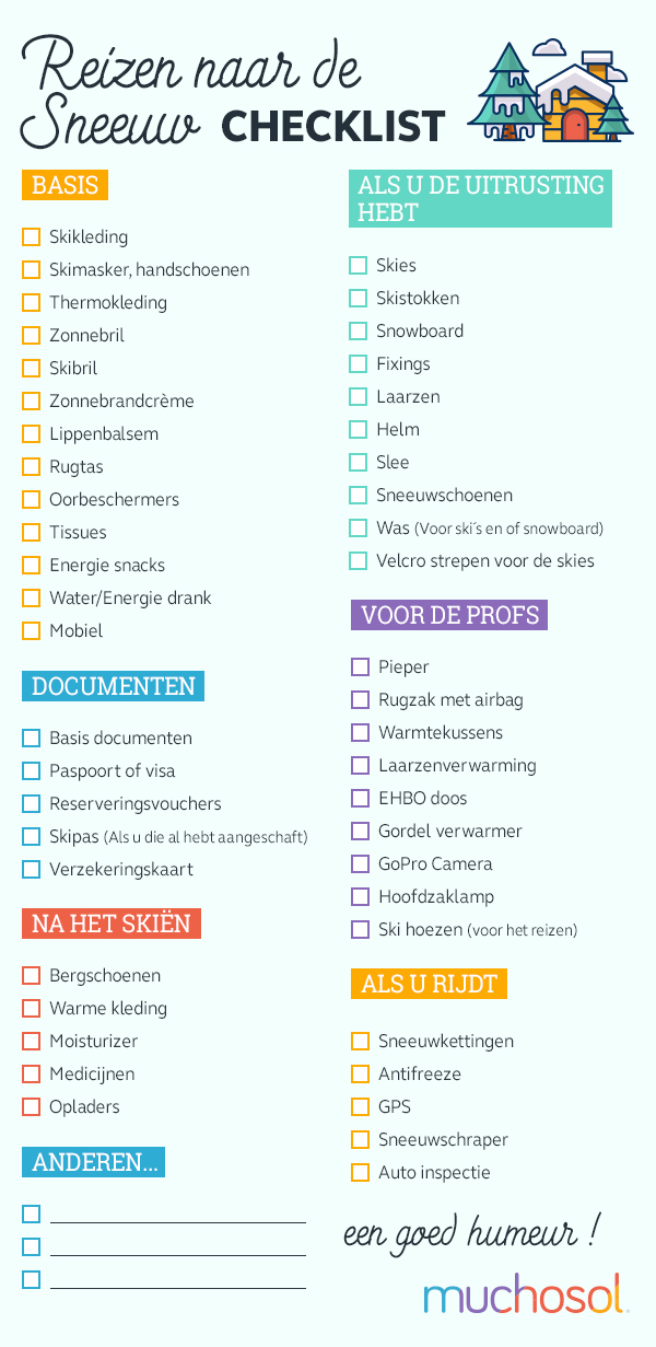 Spiksplinternieuw Checklist wintersport: neem notities en bereid je goed voor! DP-07